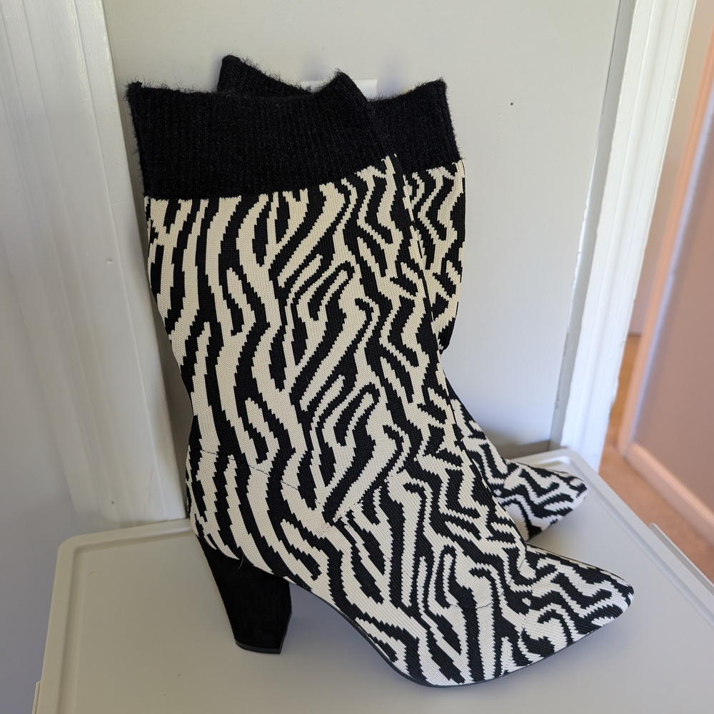 Stylish Black and White Women's Boots